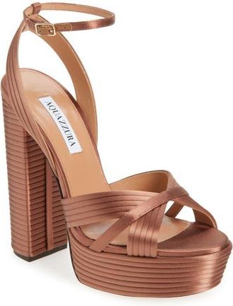 Aquazzura Sundance Platform Sandal in Walnut at Nordstrom, Size 10.5Us