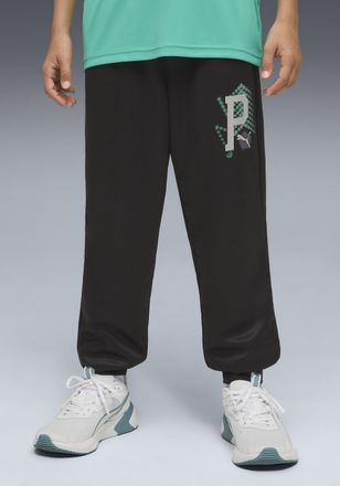 Puma Trainingshose PUMA ACTIVE SPORTS POLY PANTS B, Damen, Gr. 128, N-Gr, puma schwarz, Piqu&eacute;, Obermaterial: 100% Polyester, bedruckt, regular fit normal, 