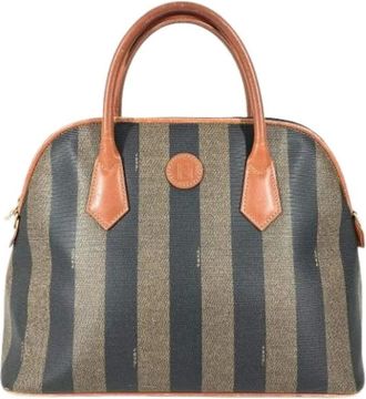 Fendi Pre-owned Handbags, female, Brown, Size: ONE SIZE Pre-owned Pequin Tote Bag