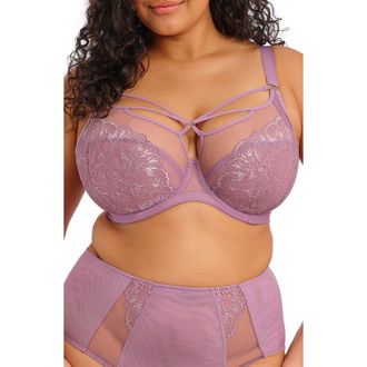 Elomi Brianna Underwire Strappy Plunge Bra in Heather at Nordstrom, Size 42Hh