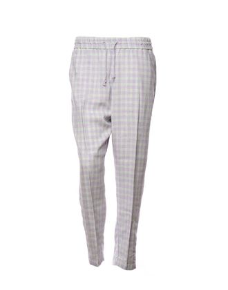 Forte_Forte Mojito Pastel Check Viscose-Silk Wide-Leg Pants