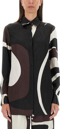 Kiton Black Regular Printed Shirt