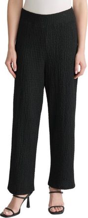 Jones New York Puckered Wide Leg Pull-On Ankle Pants in Jones Black at Nordstrom, Size X-Large