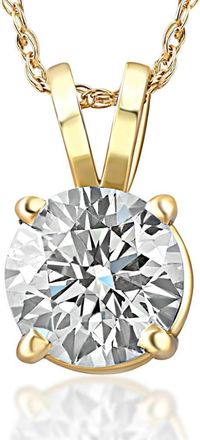 Pompeii3 1/4 - 2 Ct T. W. Natural Diamond Solitaire Pendant in 14k White or Yellow Gold