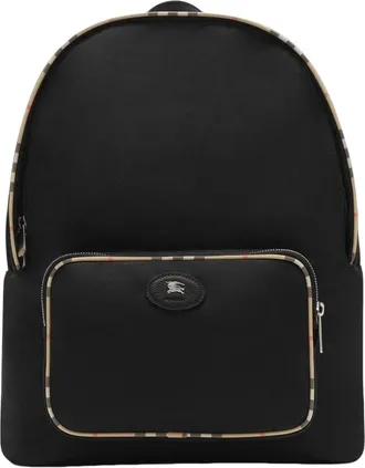 Burberry Check Trim Backpack Black 81275751