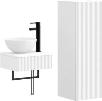 vidaXL Juego De Muebles De Ba&ntilde;o 2 Uds. Blanco 33 X 34,5 X 100 Cm Vidaxl