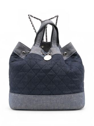Chanel 2014 Quilted Denim Medallion backpack - women - Denim - One Size - Blue