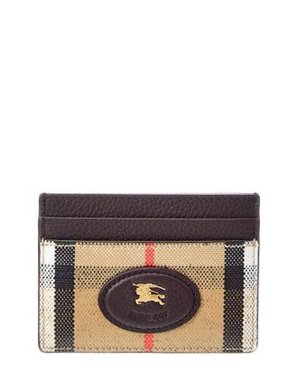 Burberry Check E-Canvas & Leather Card Holder