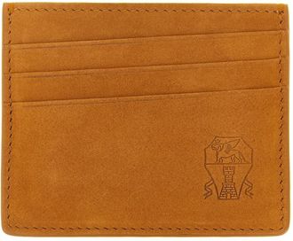 Brunello Cucinelli Accessoires, Heren, Bruin, ONE Size, Leer, Nubuck Kaarthouder