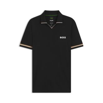 BOSS Active slim-fit polo shirt with signature-stripe details