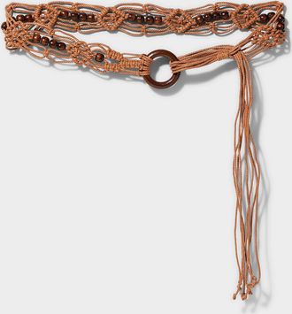 Simons Womens Knotted cord and bead belt