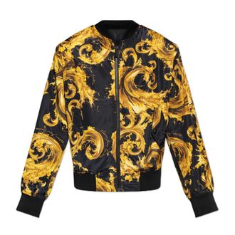 Versace Jeans Couture Bomber Jackets, male, Black, Size: 2XL Baroque Reversible Bomber Jacket