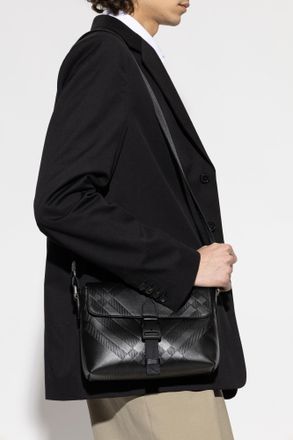 Burberry Leather Shoulder Bag, Mens, Black