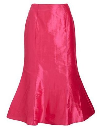 8 by YOOX SILK-SHANTUNG HIGH-WAIST FLARED MIDI SKIRT