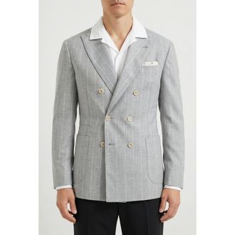 Brunello Cucinelli Light Grey Wool Blazer, Brand Size 48 (US Size 38)