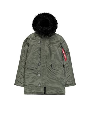 Alpha Industries Winterjacke ALPHA INDUSTRIES N-3B VF 59 Vintage Fit W, Damen, Gr. XS, gr&uuml;n (vintage gr&uuml;n, schwarz), Obermaterial: 100% Nylon; Futter: 100% Nylon; F&uuml;ll