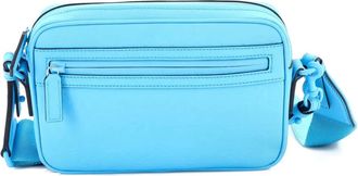 Gucci Front Zip GG Rubber Effect Leather Small crossbody bag - Blauw