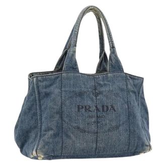 Prada Pre-owned Tote Bags, female, Blue, Size: ONE SIZE Pre-owned Vintage Tote Bag