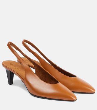 Loro Piana Rebecca leather slingback pumps