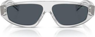 Prada 57mm Irregular Sunglasses in Crystal Grey /Dark Grey at Nordstrom
