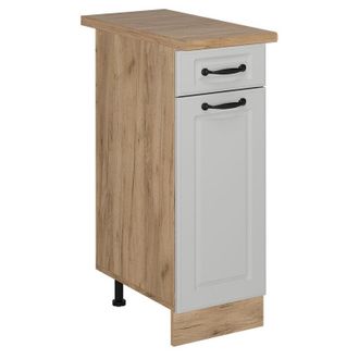 Vicco Mobiletto base per cucina R-Line, Bianco casa di campagna, 30 cm, pl Rovere Vicco