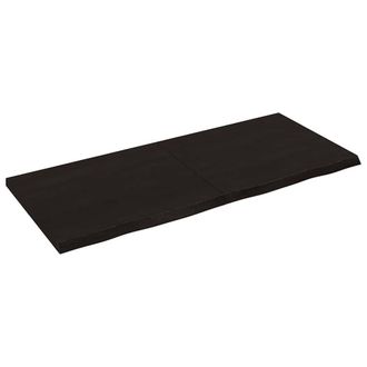 Berkfield Home Table Top Dark Grey 140x60x(2-4) cm Treated Solid Wood Oak