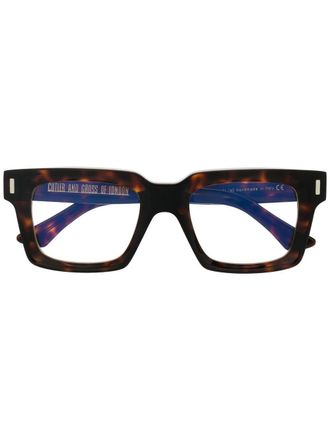 Cutler and Gross square frame tortoiseshell glasses - Brown