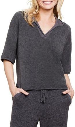Barefoot Dreams Collared Knit Top in Carbon at Nordstrom Rack, Size X-Small