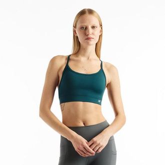 New Balance Mujer NB Essential Yoga Bra en Verde, Poly Knit, Talla XS