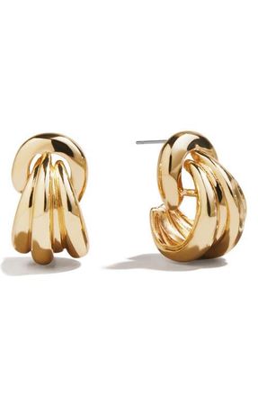 BaubleBar Linda Triple Row Huggie Hoop Earrings in Gold at Nordstrom