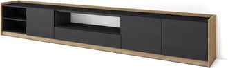 Skraut Home Skraut Home - Mueble Tv, Televisi&oacute;n, 310x37x50cm, Para Tv Hasta 80, Negro Y Roble