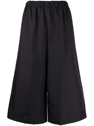 Comme Des Gar&ccedil;ons high-waisted cropped culottes - women - Polyester - S - Blue