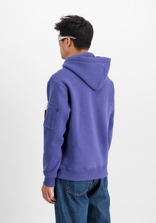 Alpha Industries Hoodie ALPHA INDUSTRIES Alpha Puff Print Hoodie, Herren, Gr. L, lila (night lila), Obermaterial: 80% Baumwolle, 20% Polyester, regular fit, Sweatshirt