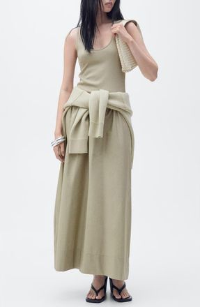 Mango Valvi Mixed Media Maxi Dress in Ecru at Nordstrom, Size 12