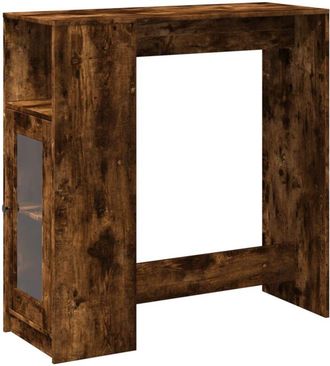 vidaXL Bar Table with Racks Smoked Oak 101x40x103.5 cm Engineered Wood Vidaxl