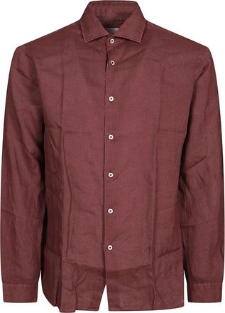 Xacus Lino Tinto Capo - Heren - Casual Overhemden - Rood - 4XL - Overhemden