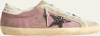 Golden Goose Superstar Glitter Suede Low-Top Sneakers