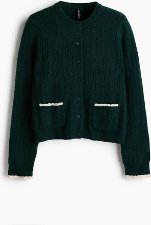 H&M Cardigan in Zopfstrick - Green