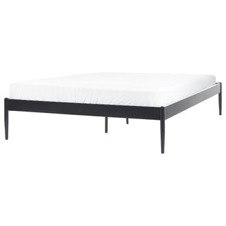 Beliani Beliani - Cama Con Somier De Metal Negro 160 X 200 Cm Listones Industrial Vaurs