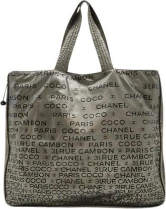 Chanel Pre-owned Tote Bags, female, Gray, Size: ONE SIZE Pre-owned Vintage Tote Bag