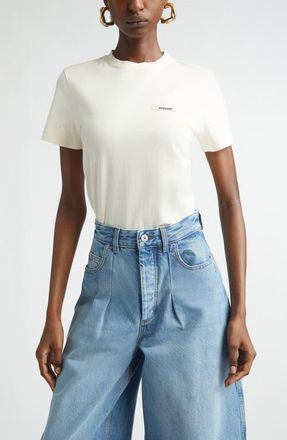 Jacquemus Le T-Shirt Gros Grain T-Shirt in Light Beige 2 at Nordstrom, Size Xx-Small