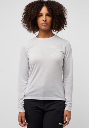 Jack Wolfskin Langarmshirt JACK WOLFSKIN VONNAN LS T W, Damen, Gr. L (42/44), grau (cool, grau), Obermaterial: 100% Polyester, Shirts Langarmshirt