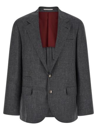 Brunello Cucinelli Gray Wool Mens Blazer