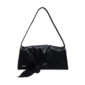 Rotate ROTATE Birger Christensen, Shoulder Bags, female, Black, Size: ONE SIZE Leather Knot Strap Bag