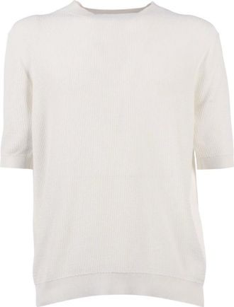 Ballantyne T-Shirts, male, White, Size: 2XL Pullover Manica Corta