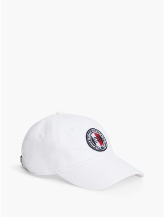 Tommy Hilfiger Mens Circle Logo Patch Baseball Cap - Optic White
