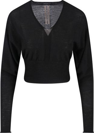 Rick Owens Maglia Cropped In Lana