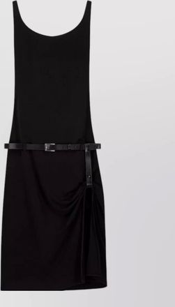 Coperni sleeveless scoop neck belted knee dress