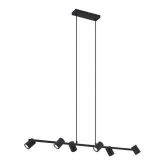 QAZQA Qazqa L&aacute;mpara Colgante Moderna Negra De 6 Luces - Jeana Straight