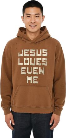 Dsquared2 Brown Regular Distressed Hoodie